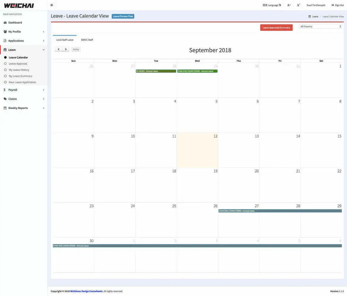 Weichai HR Web Application System